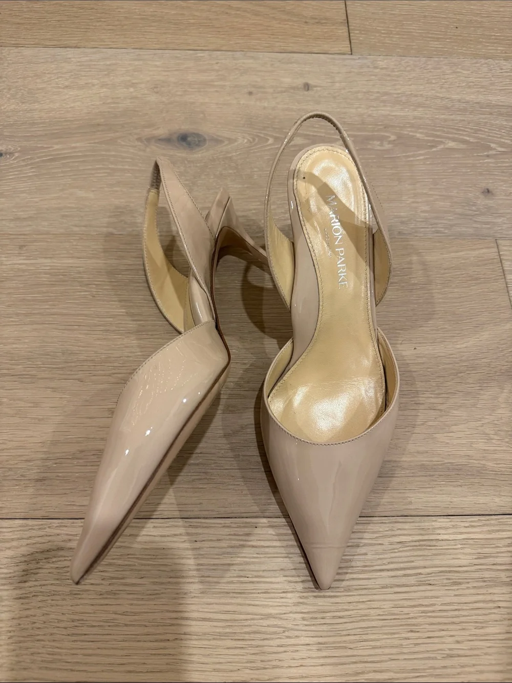 Marion Parke eleanor 70 simple slingback - powder regular price $550